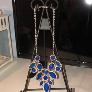 Navy statement necklace